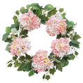 Hometrance Pink Hydrangea Spring Wreath