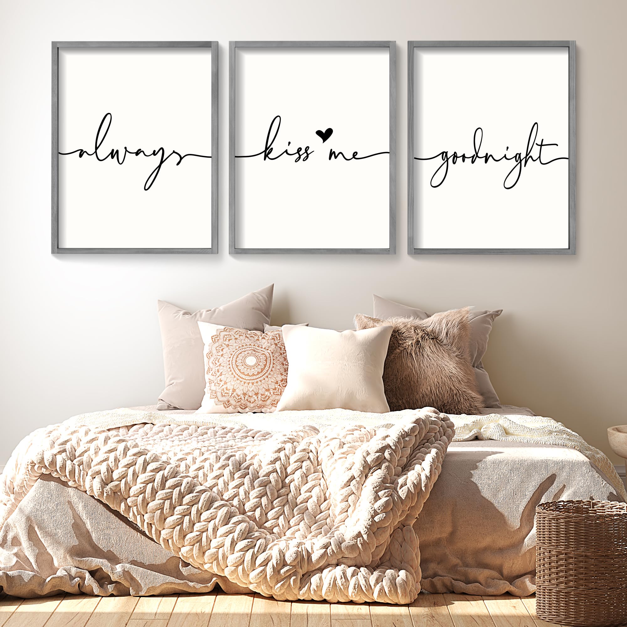Set of 3 Framed Always Kiss Me Sign 11"x14" Signs