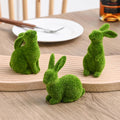 AOMOONOA Resin Flocked Bunny Figurines Set of 3