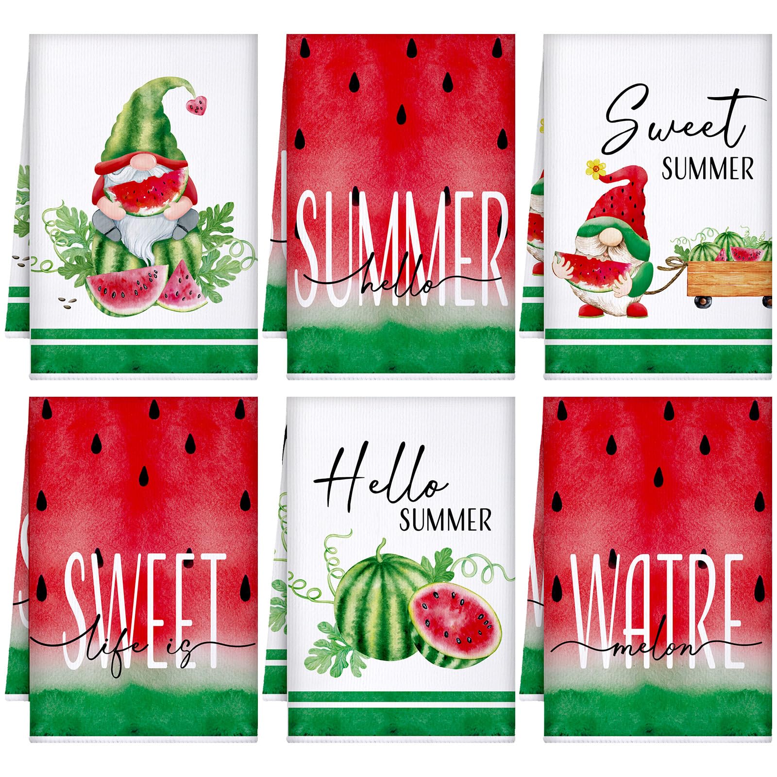 Bencailor 6 Pcs Watermelon Kitchen Towels