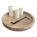 Round Wood Decorative Tray