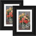 Vittanly 5x7 Picture Frames Set of 2 Black
