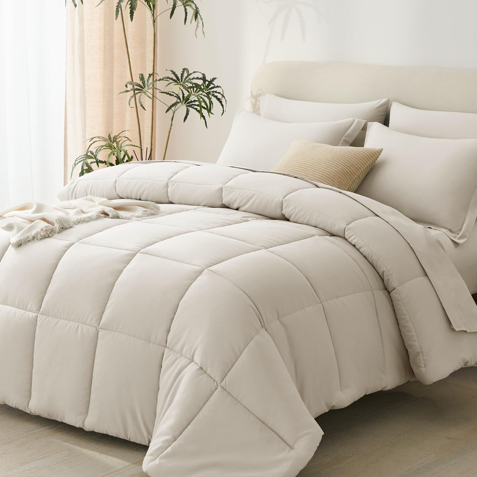 CozyLux Beige Comforter Set Full