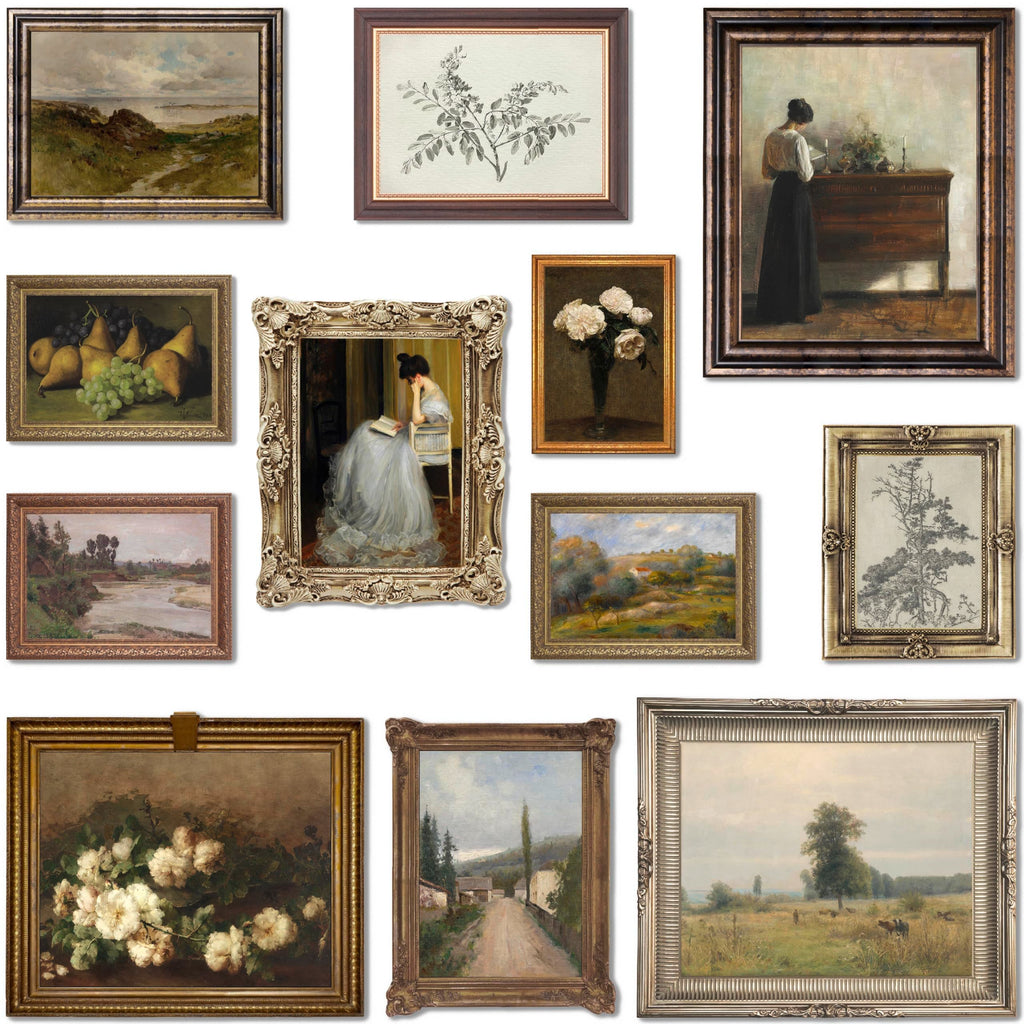 LANCHI95 12 Pcs Vintage Wall Art