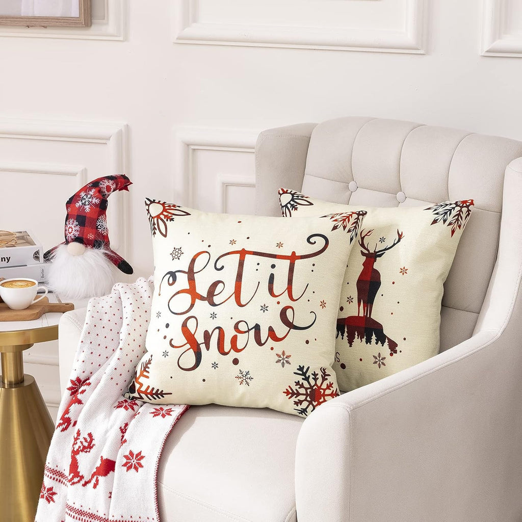 4 Pack Christmas Pillow Covers