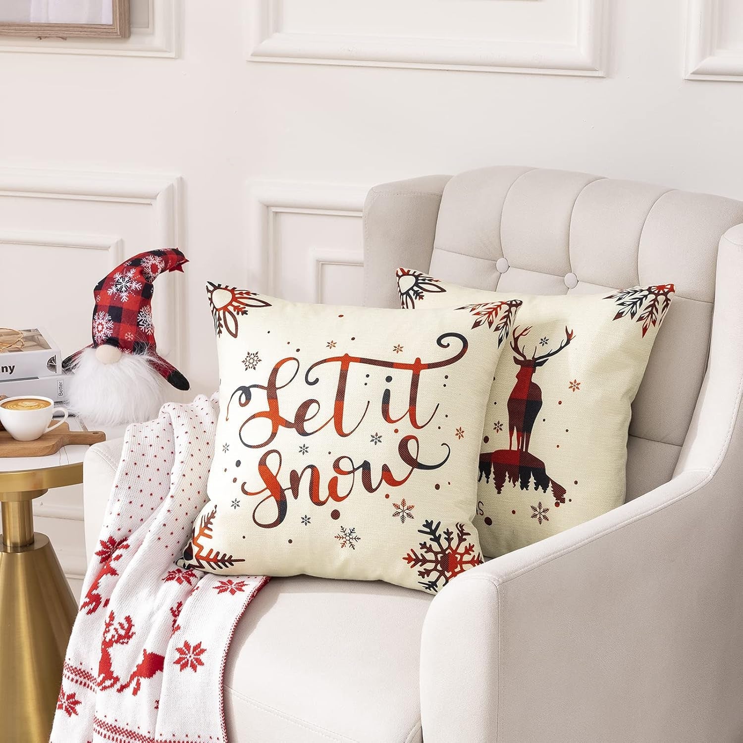 4 Pack Christmas Pillow Covers