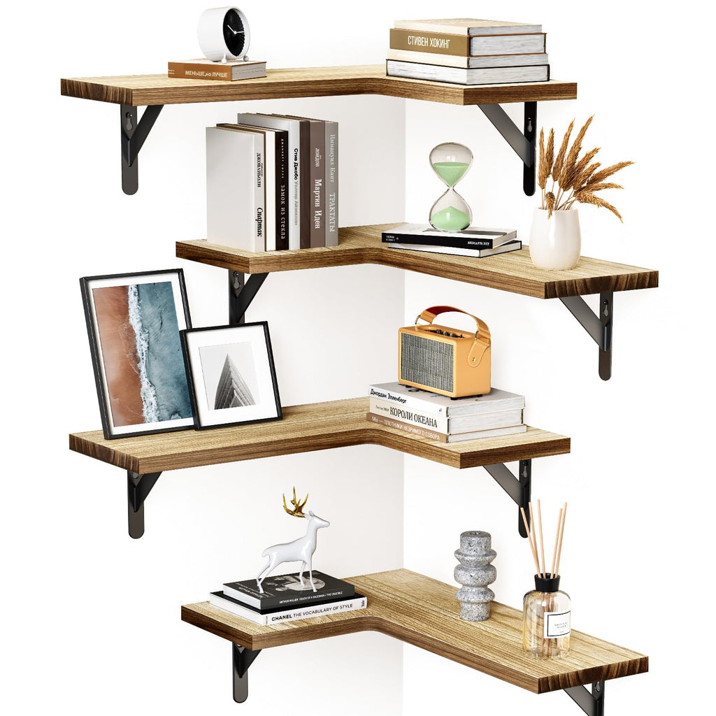 AMADA HOMEFURNISHING Corner Floating Shelves Set of 4
