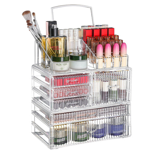 3 Pack Stackable Clear Make up Organizers