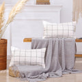 CARRIE HOME Boho Plaid Lumbar Pillow Covers