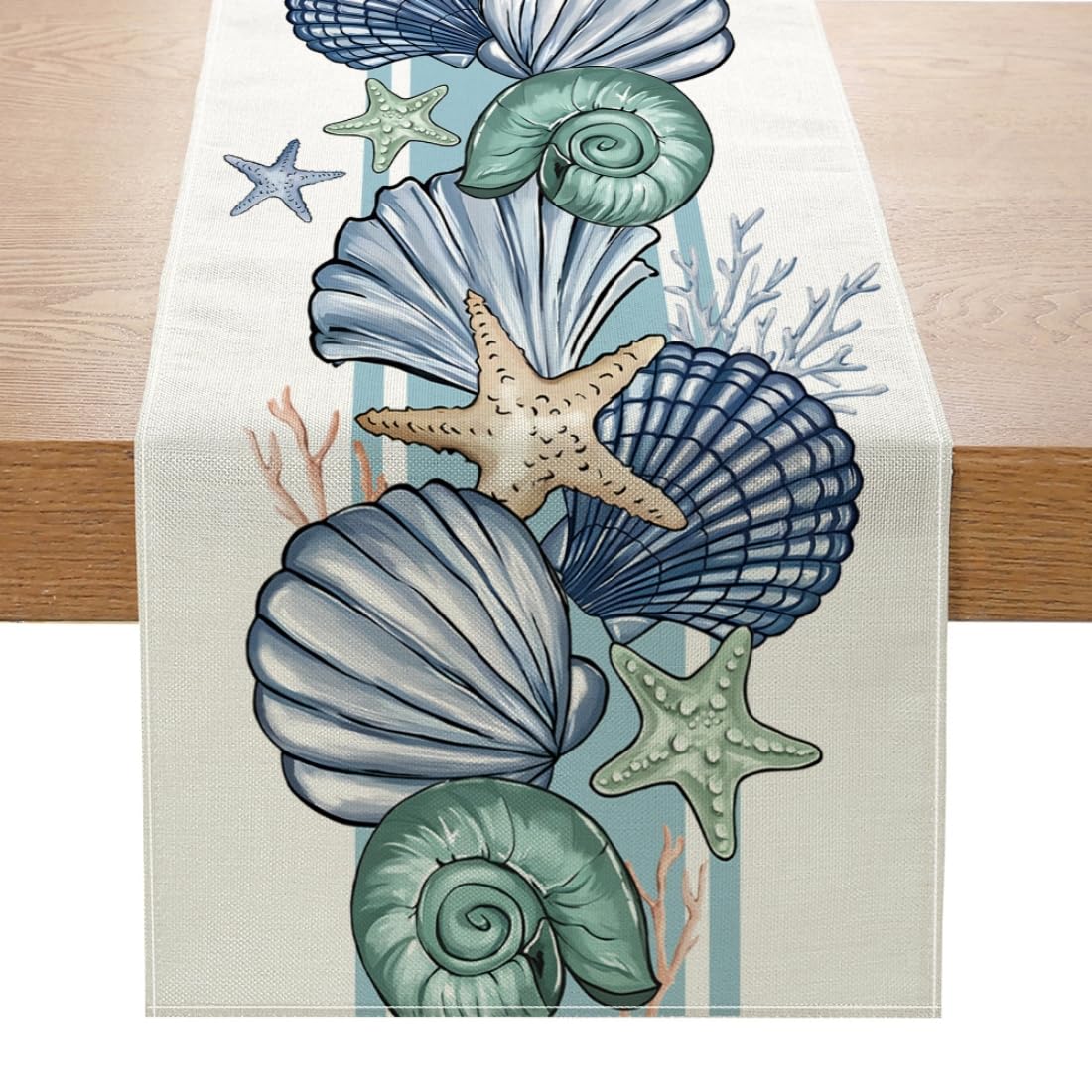 Avoik Summer Mode Seashell Table Runner