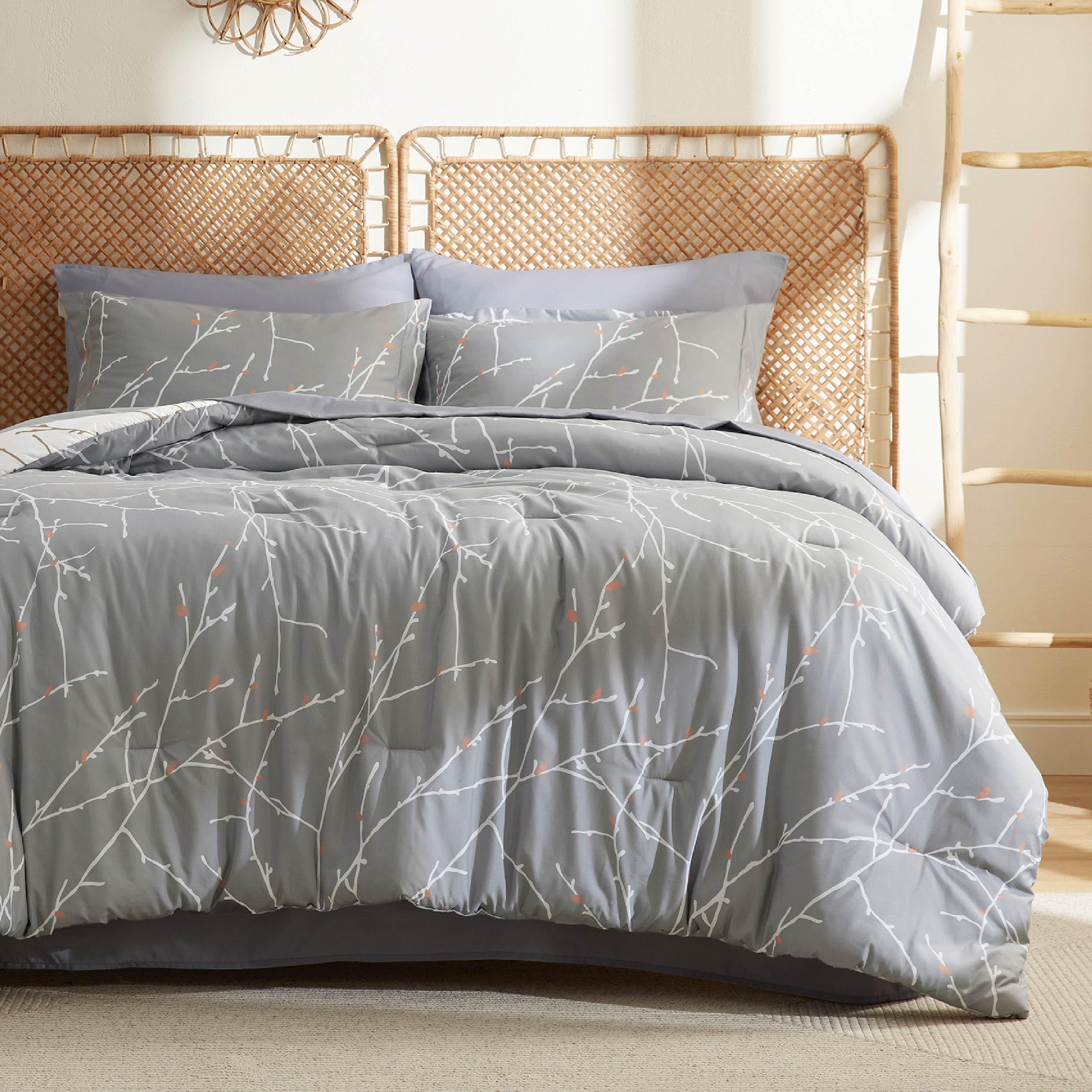 Bedsure Grey Queen Comforter Set - 7 Pieces