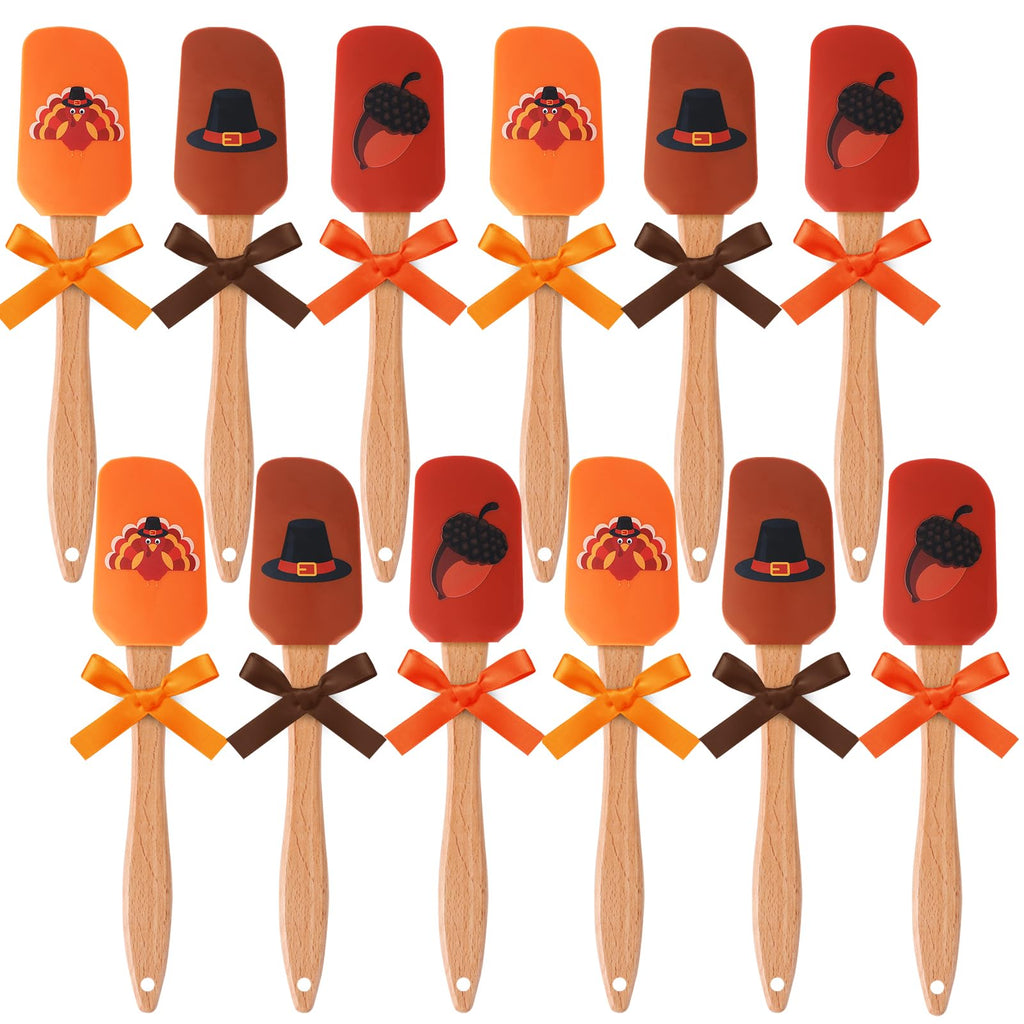 12 Pcs Thanksgiving Silicone Spatulas