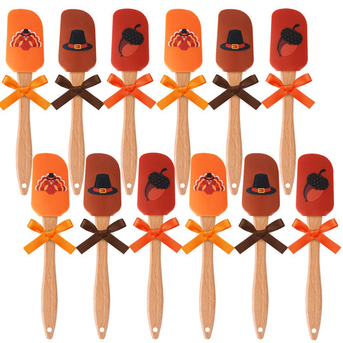 12 Pcs Thanksgiving Silicone Spatulas