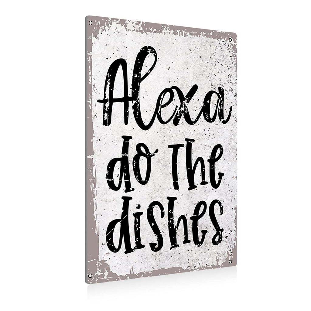 BEASTZHENG Funny Alexa Do The Dishes Kitchen Metal Tin Sign