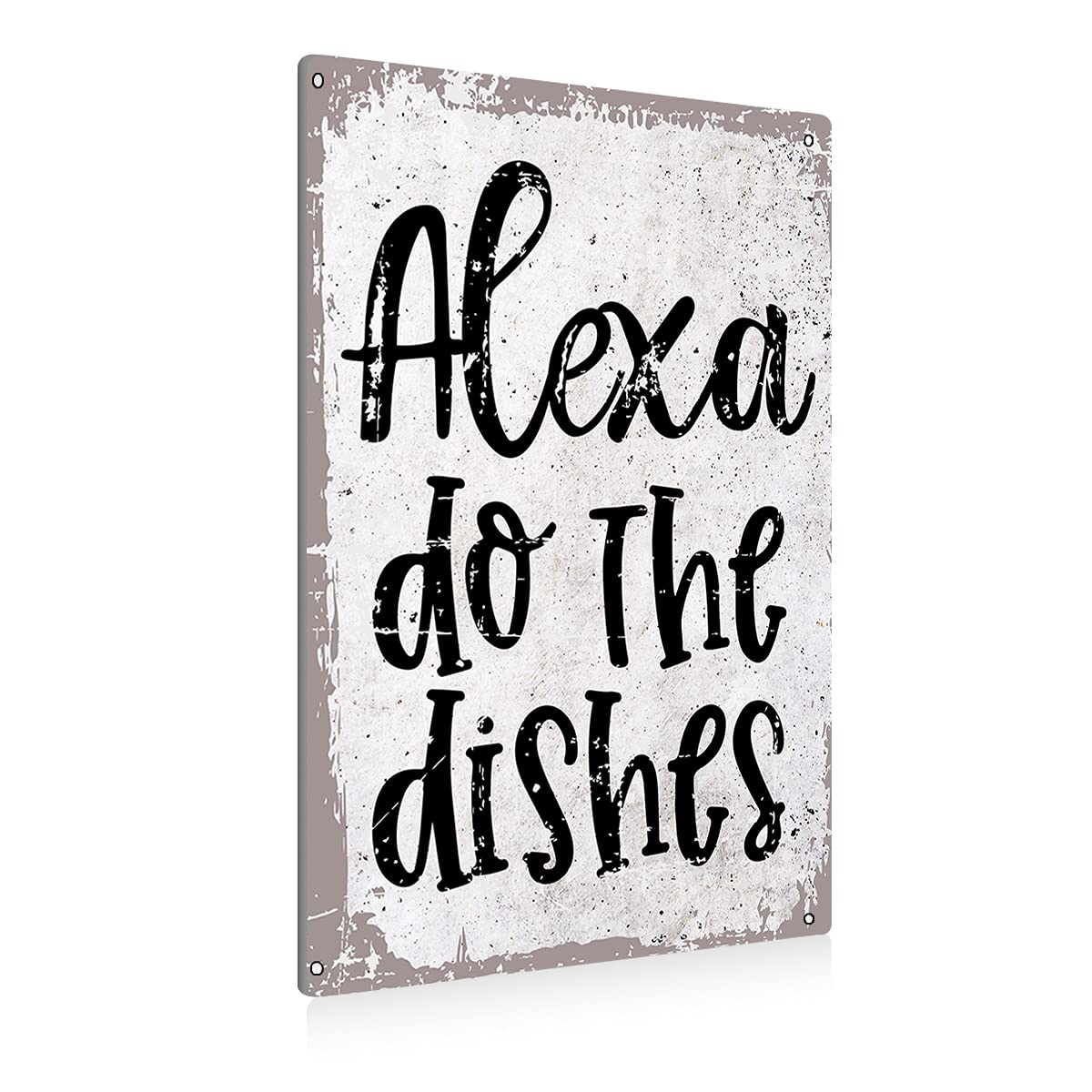 BEASTZHENG Funny Alexa Do The Dishes Kitchen Metal Tin Sign