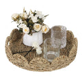 Tobulkirl Scalloped Tray Round Tray with Handles