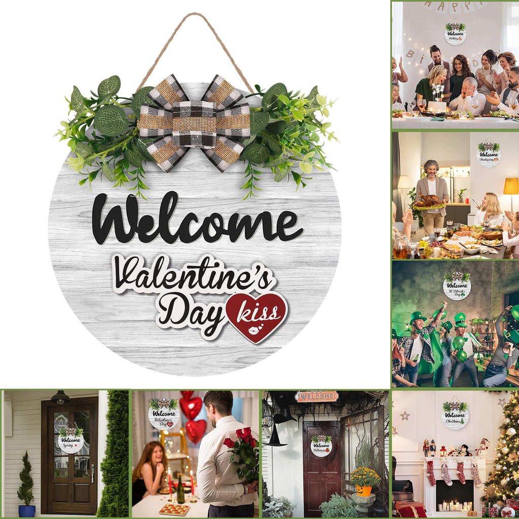 Interchangeable Wooden Seasonal Welcome Sign