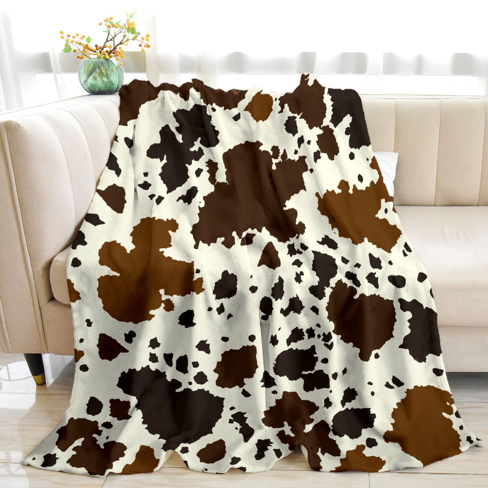 Cow Print Throw Blanket