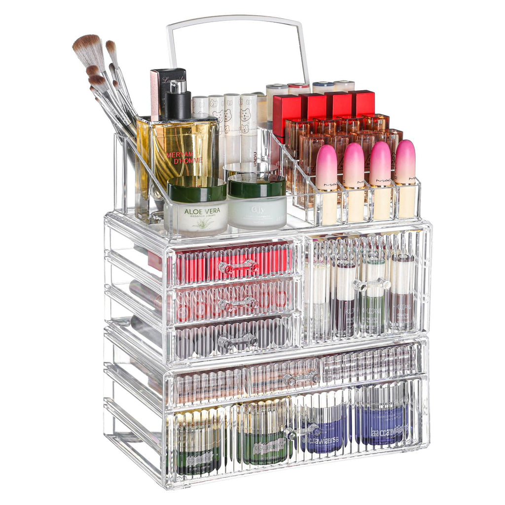 3 Pack Stackable Clear Make up Organizers