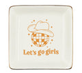 WODMIS Western Cowgirl Ceramic Jewelry Tray