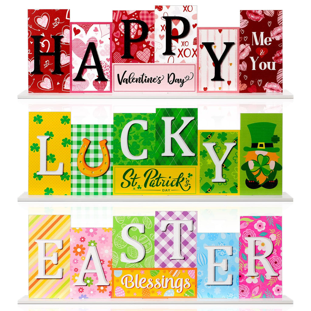 Menkxi 3 Pcs Decorations Wooden Tabletop Signs