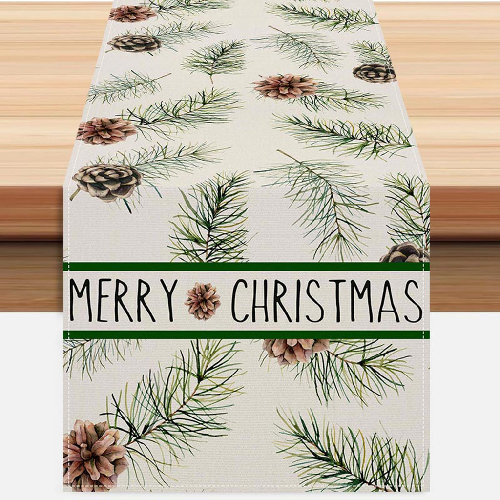 ZCHOMI Pinecones Christmas Table Runner