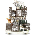 Funnymoom 17 Pcs Winter Tiered Tray Decor