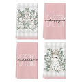 Artoid Mode Pink Bunny Rabbit Eucalyptus Easter Kitchen Towels