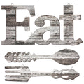 Jetec Set of EAT Sign Fork and Spoon Wall Decor