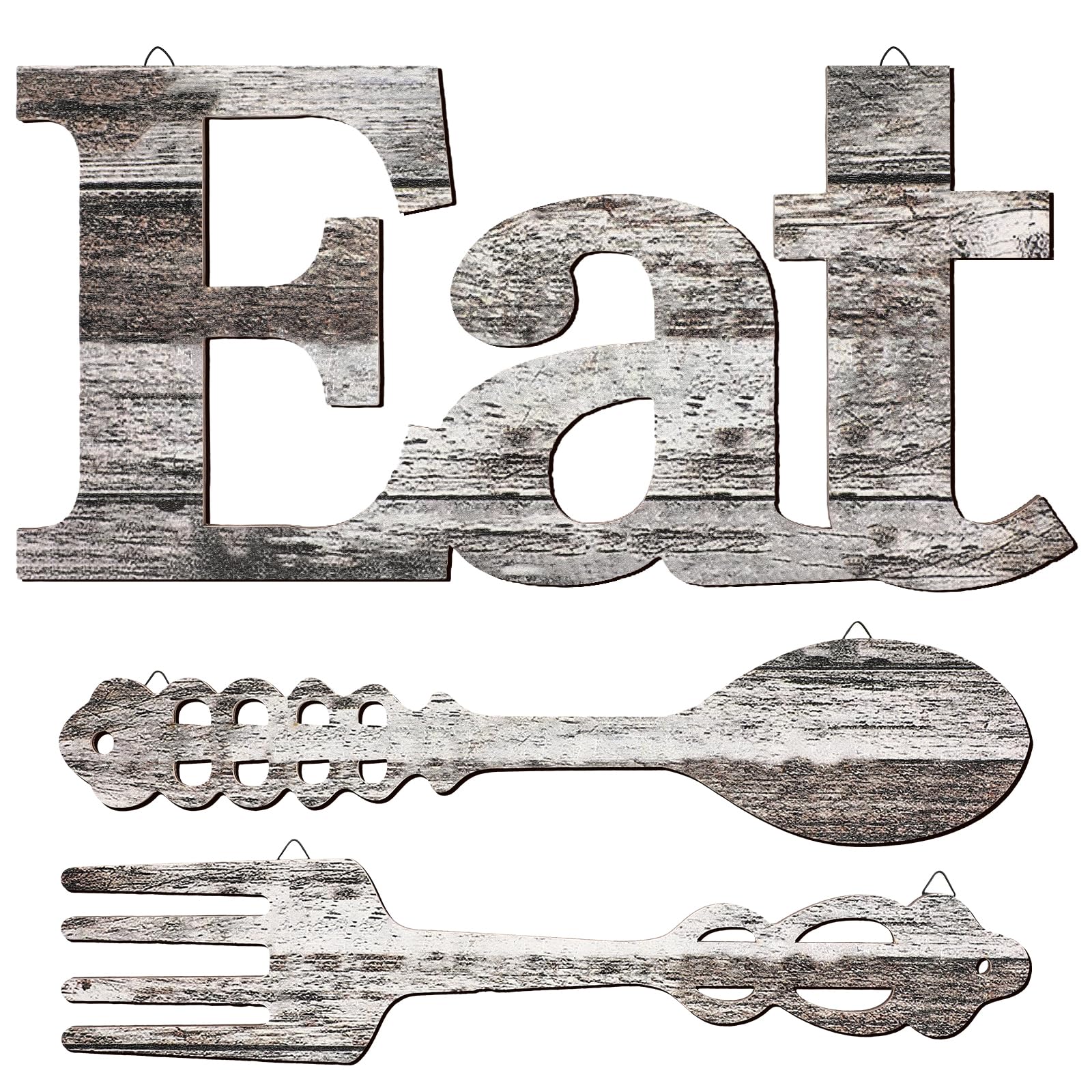 Jetec Set of EAT Sign Fork and Spoon Wall Decor
