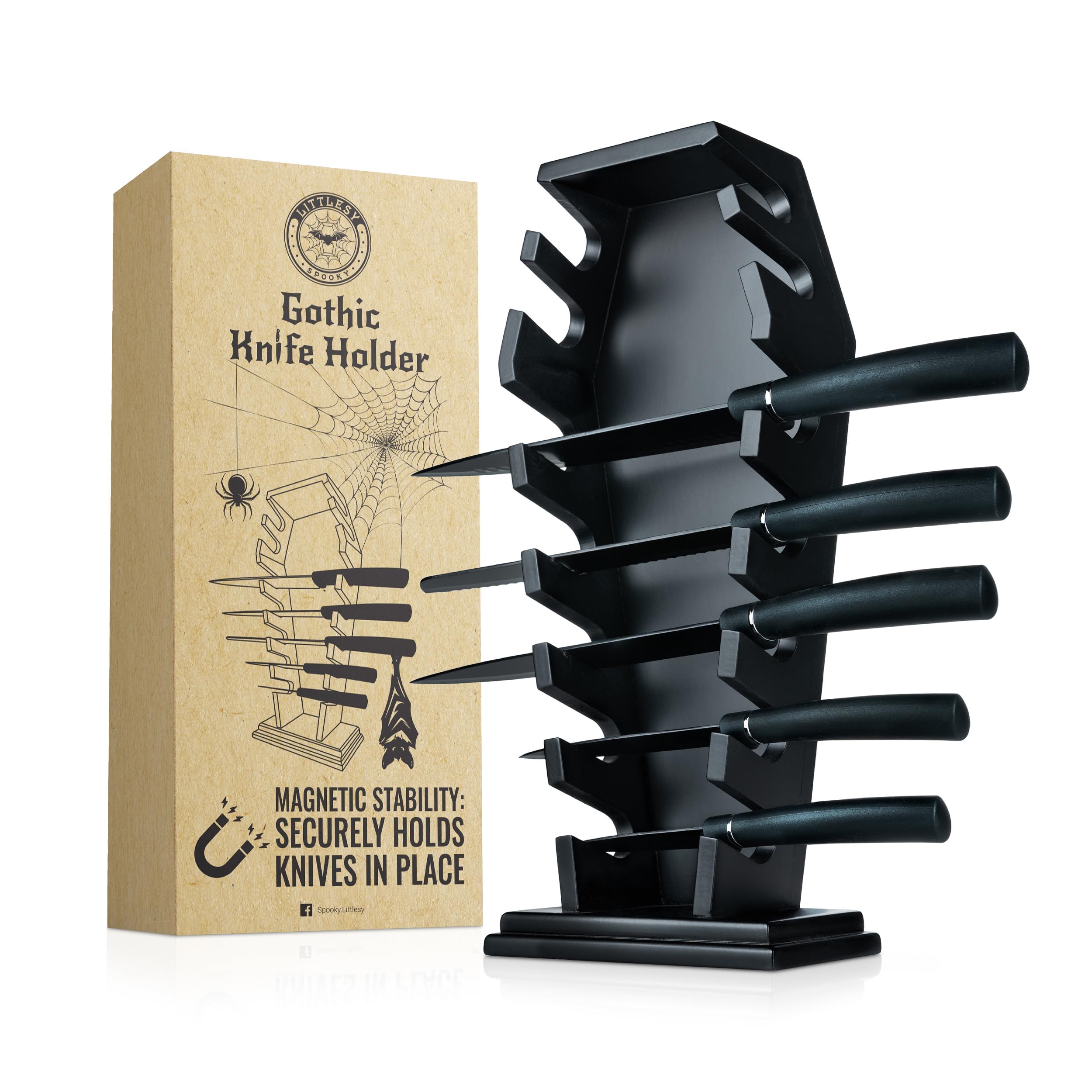 Coffin knife holder has 14 Magnets for 7 knives